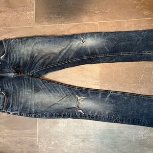 Nudie Jeans Men's Skinny Blue Distressed Jeans